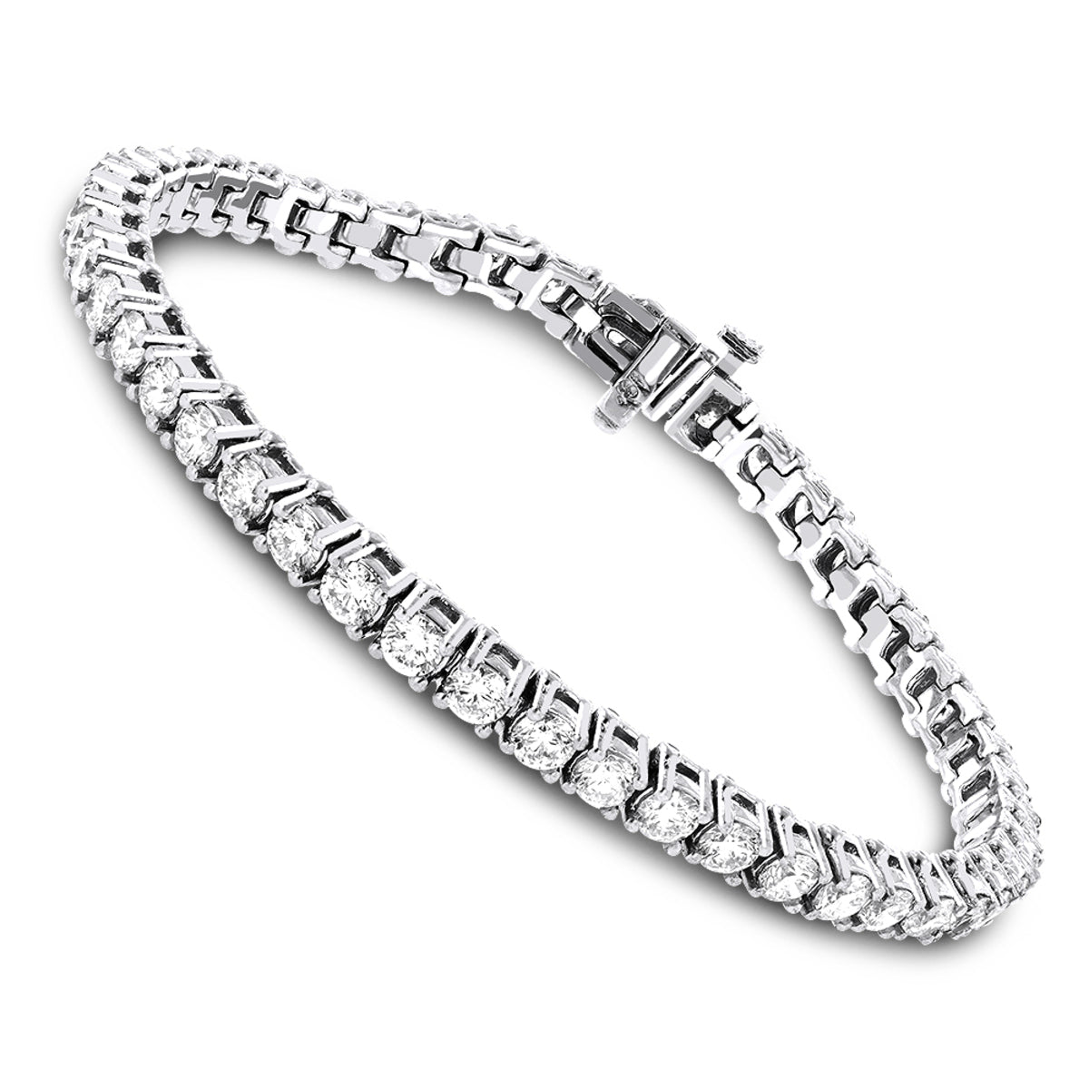 Silver Round Solitaire Diamonds Tennis Bracelet for Women