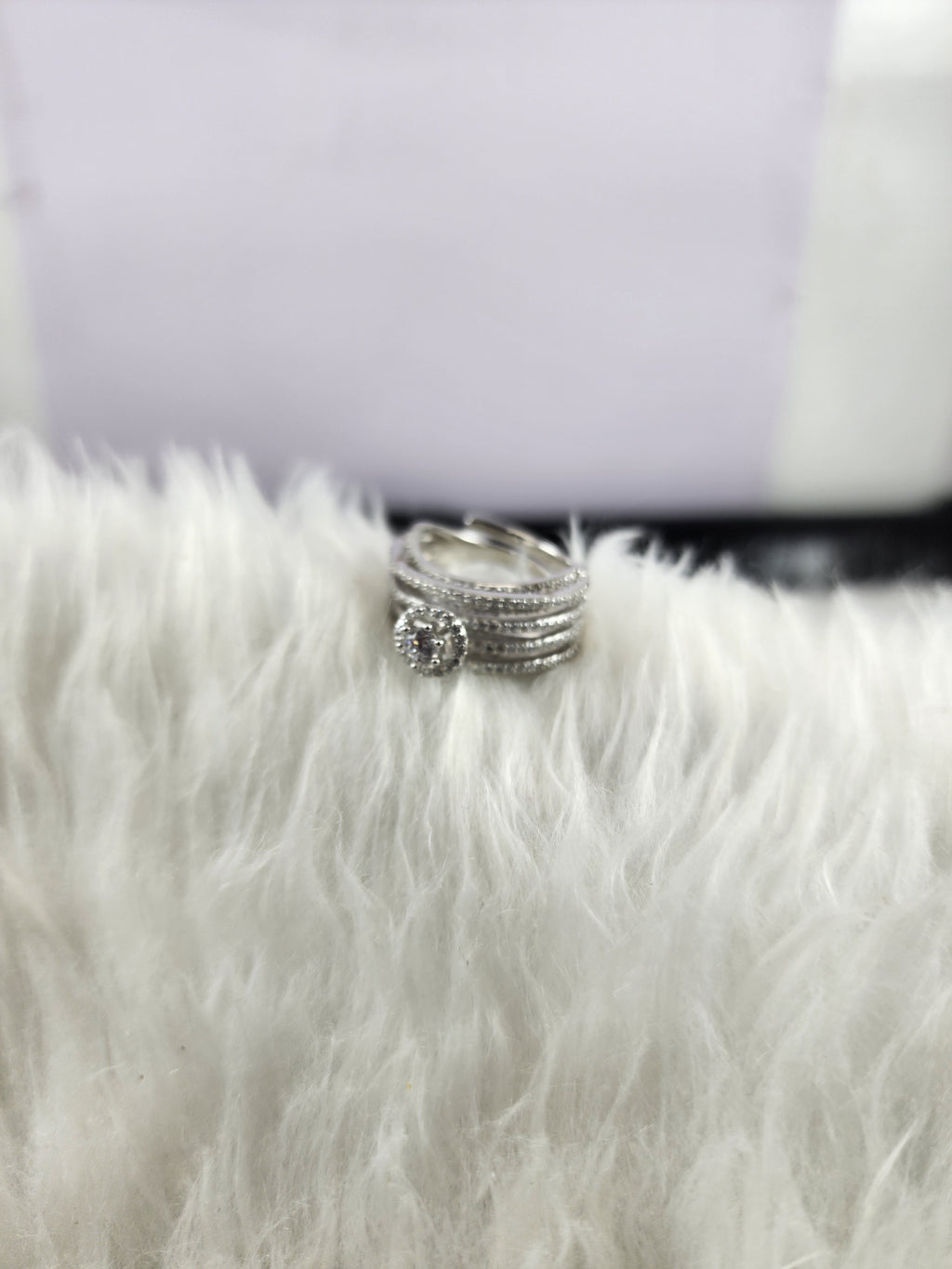 Flawless Silver Solitaire plus Bridal Adjustable Ring
