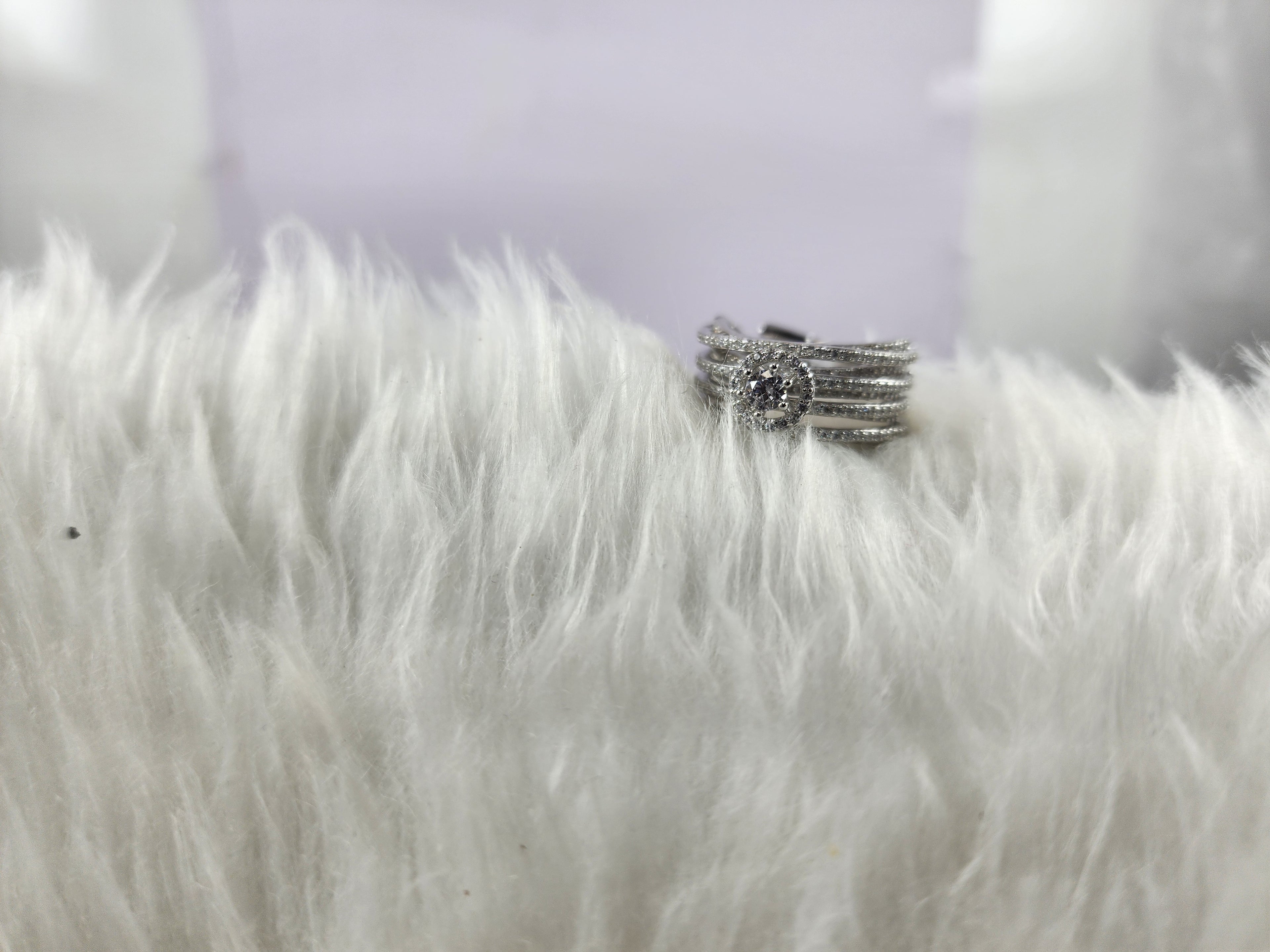 Flawless Silver Solitaire plus Bridal Adjustable Ring