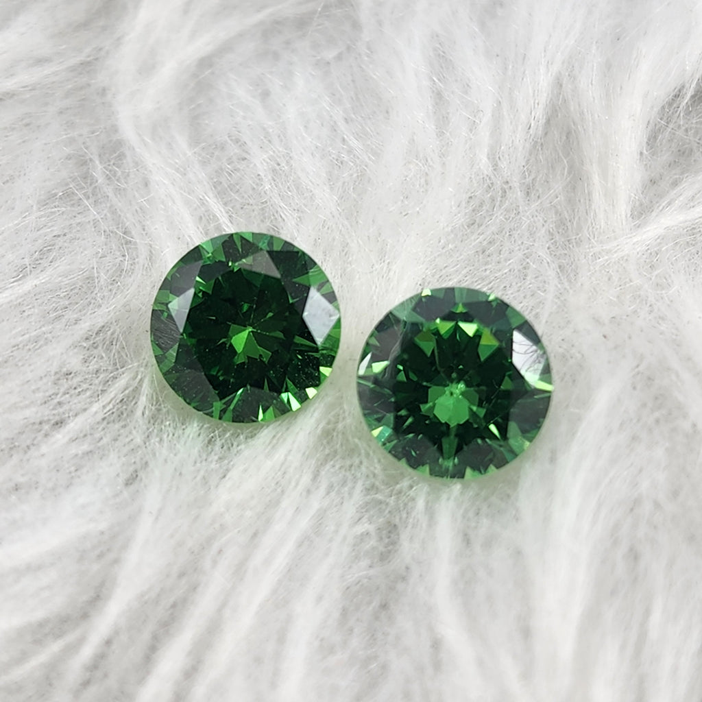 1.3 Carat Green Round Cubic Zirconia Diamonds