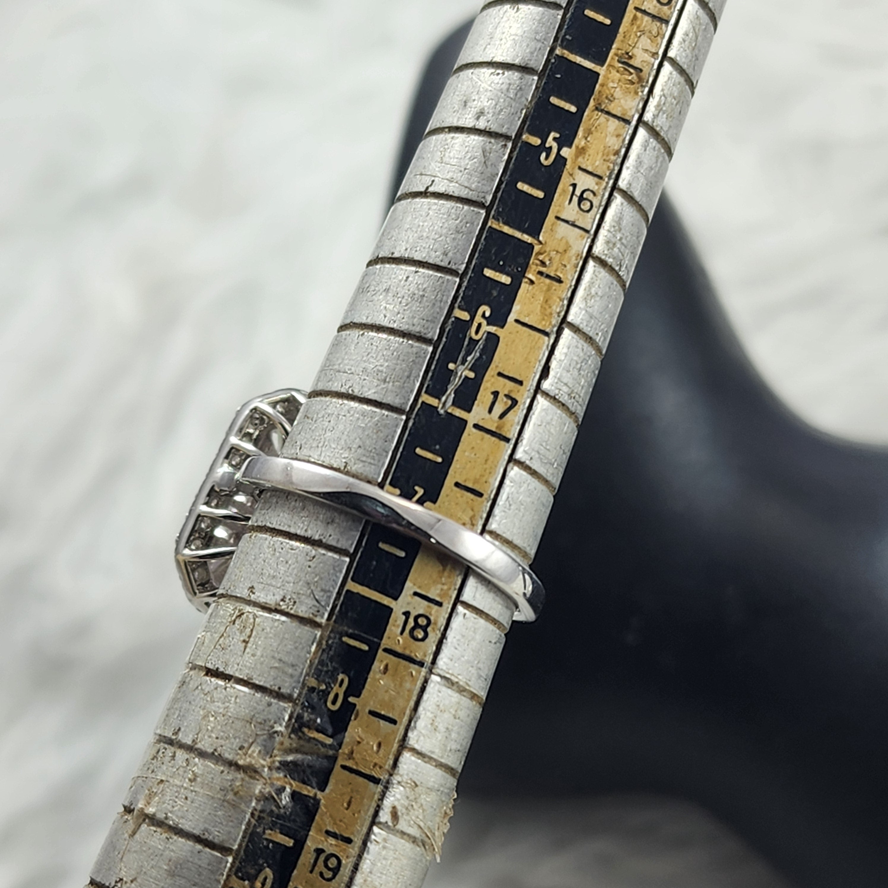 Emerald Cut Crown Designer CZ Diamonds Silver Ring for Women Size 7