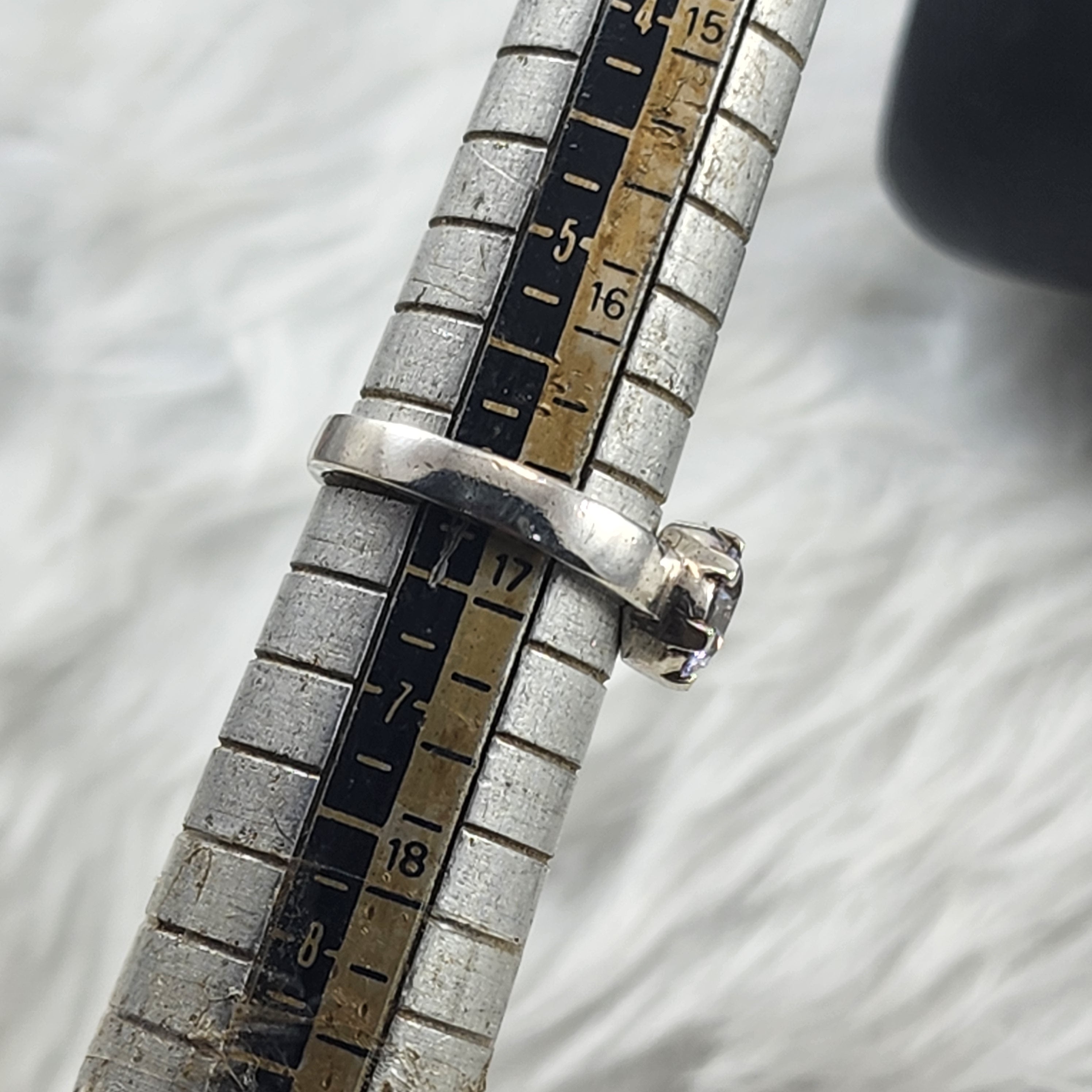 Silver Round Brilliant Solitaire CZ Diamond Bridal Ring for Women Size 6